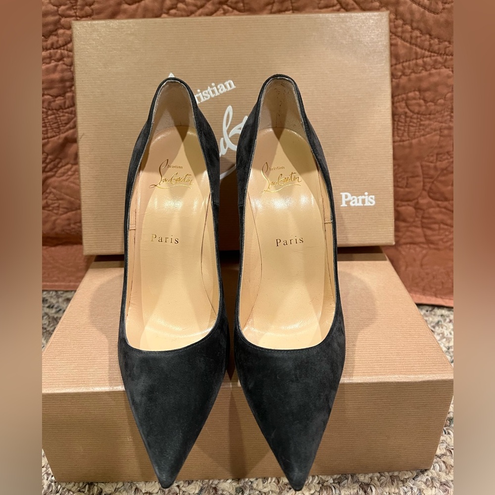 Christian Louboutin So Kate 120 Veau Velours - Charbon - Picture 2 of 9